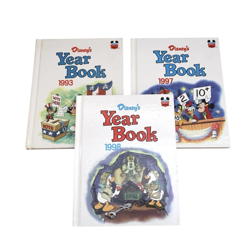 Vintage Disney Year Book & RARE Toy Story Movie Poster Lot 1993 1997 1998 90s